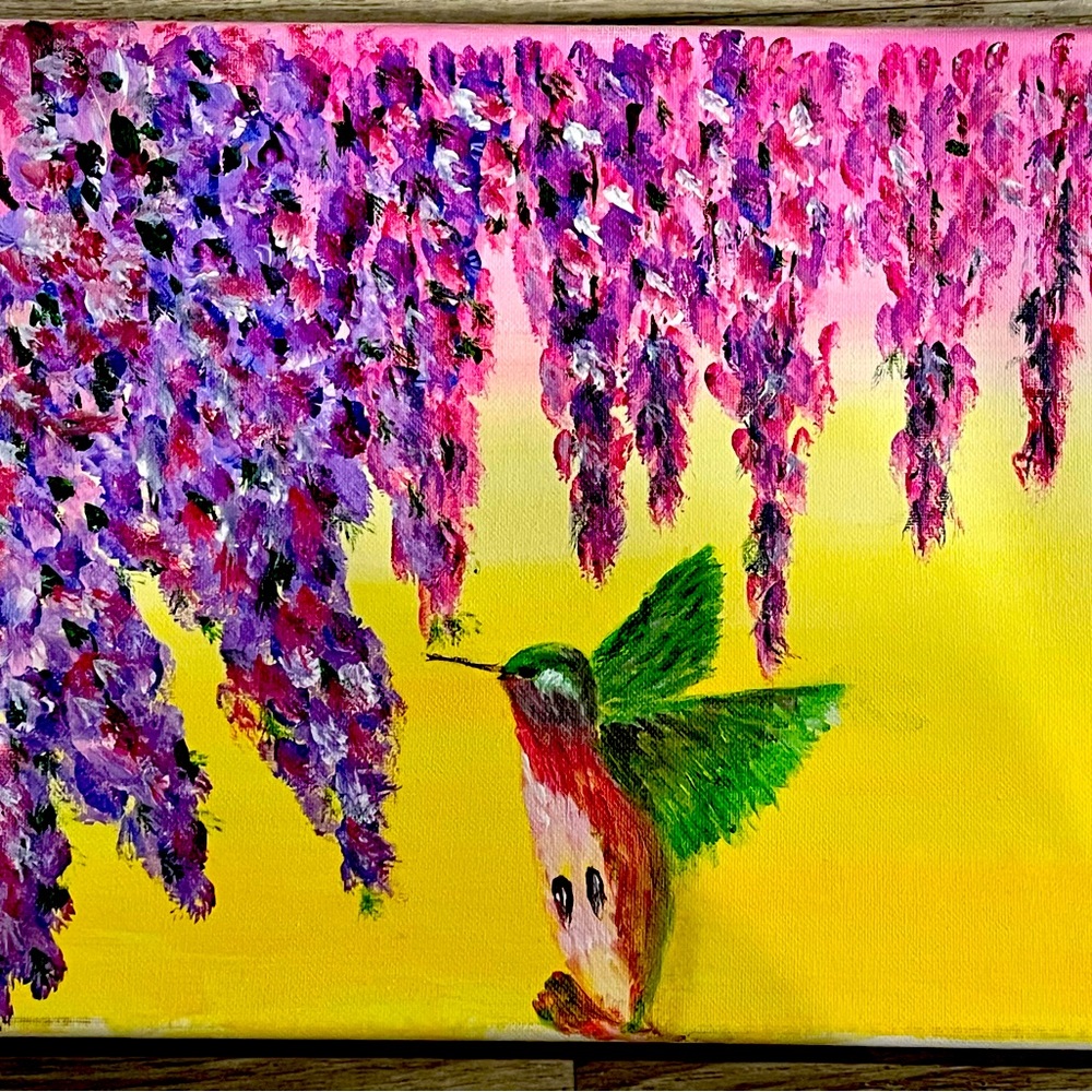 “Beauty in Flight” 11x14 on framed canvas. Original, signed acrylic by J.Smith
